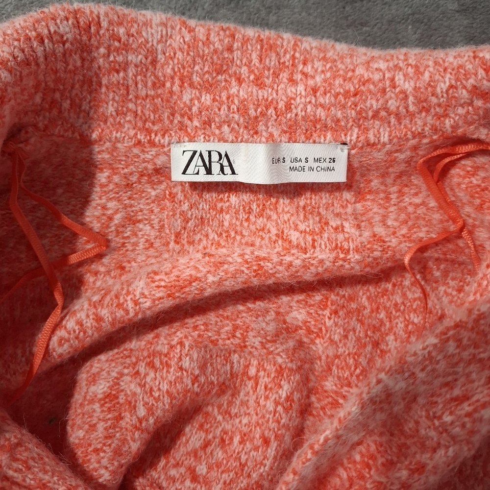Zara Womens Pullover Outdoor Collared Knit Sweaters Sz Small Oversized Checkered - Picture 11 of 11